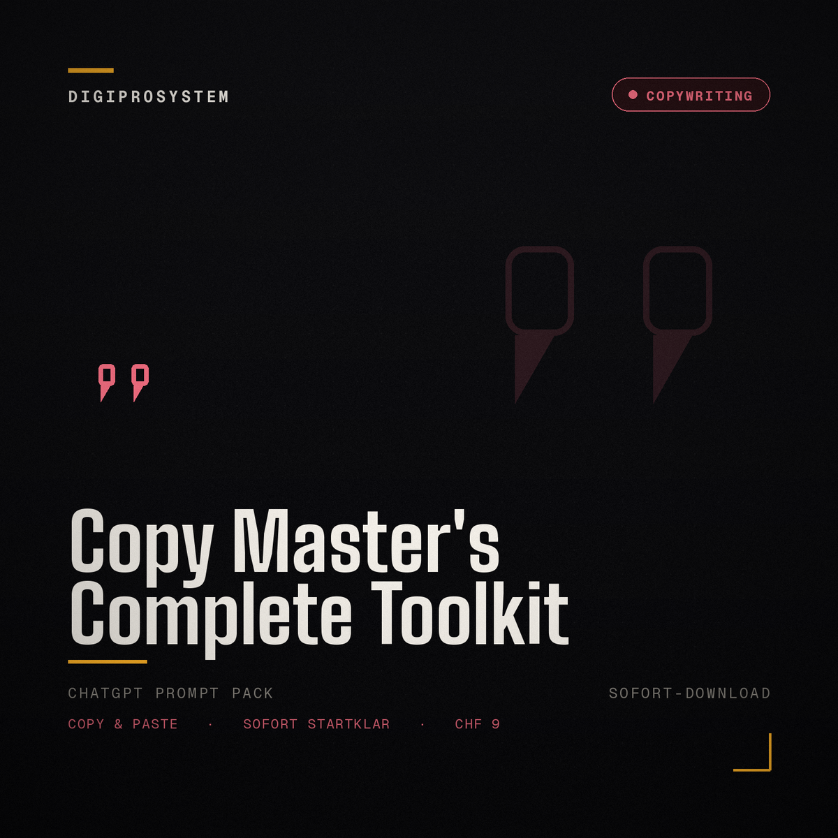 Copy Master's Complete Toolkit - ChatGPT Prompt Pack